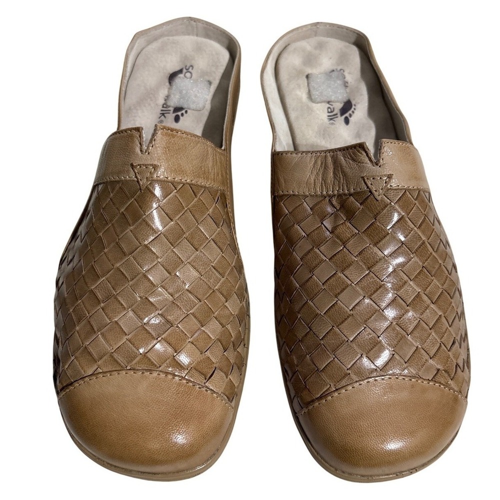 SoftWalk Women's‎ Leather Woven Mules Slides Comfort Casual Shoes 8.5 W